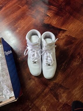Reebok Classic All-White High Top Sneakers